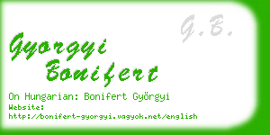 gyorgyi bonifert business card