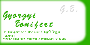 gyorgyi bonifert business card